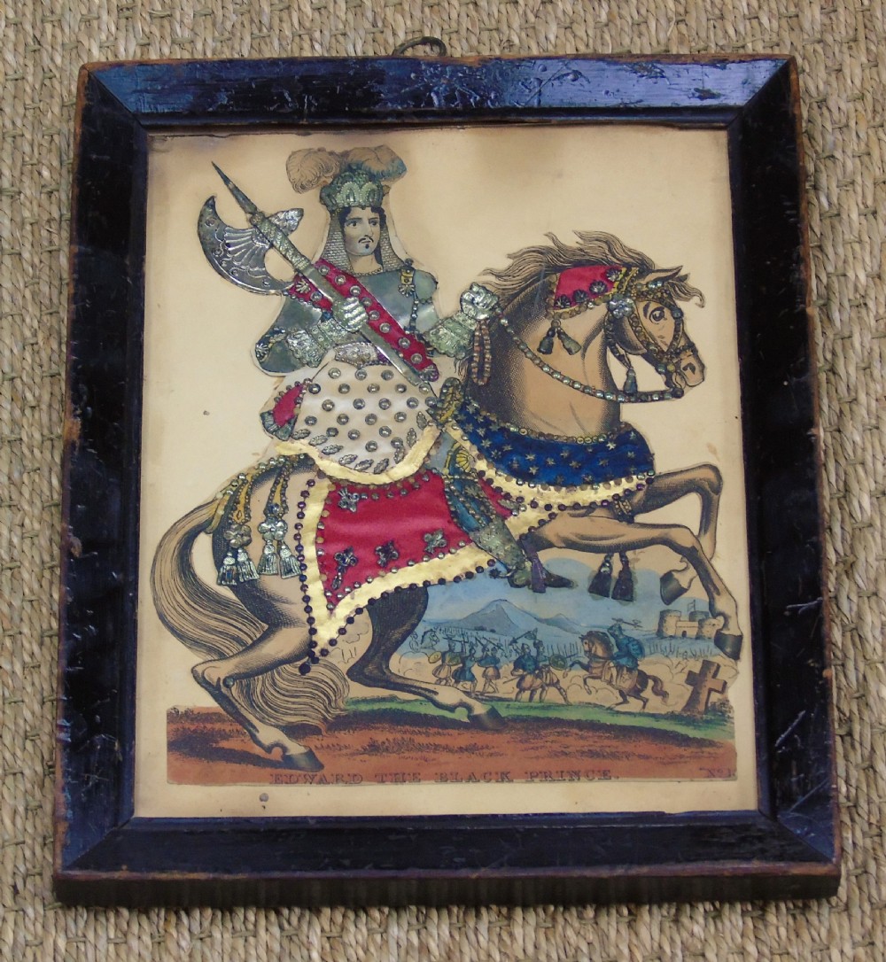 Antique Tinsel Picture Edward the Black Prince View II