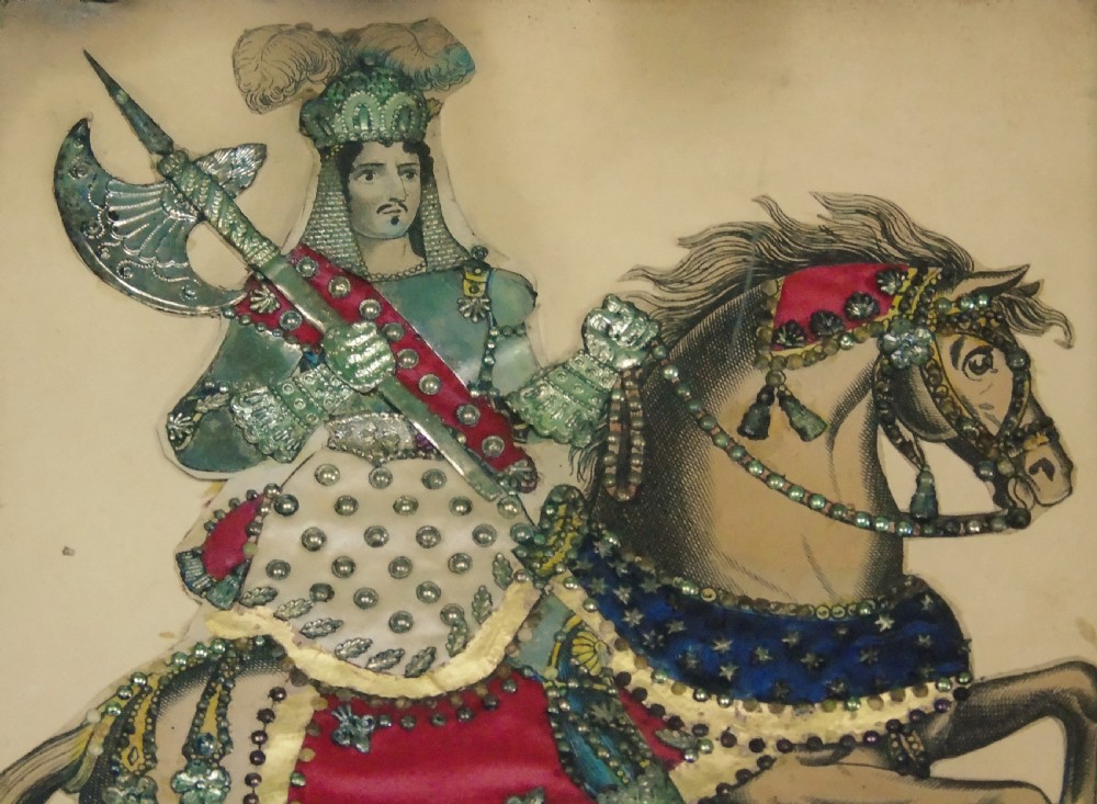 Antique Tinsel Picture Edward the Black Prince View III