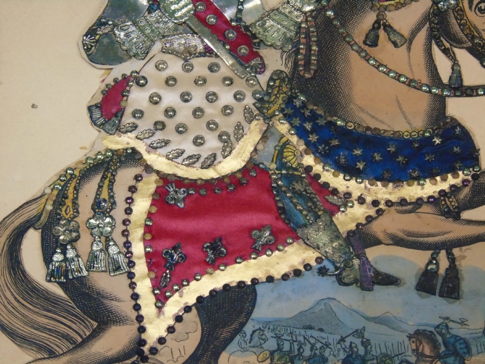 Antique Tinsel Picture Edward the Black Prince View IV
