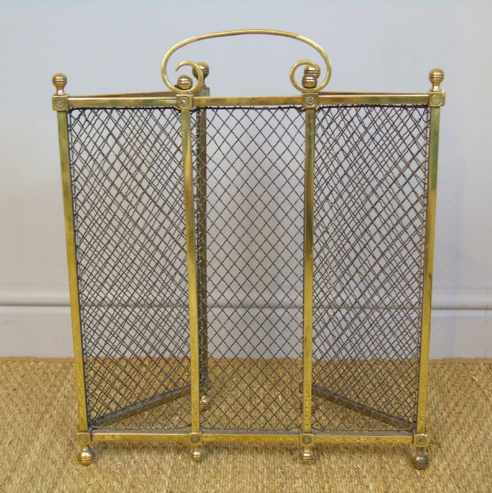 Good Quality Victorian Brass & Wirework Fire Screen View V