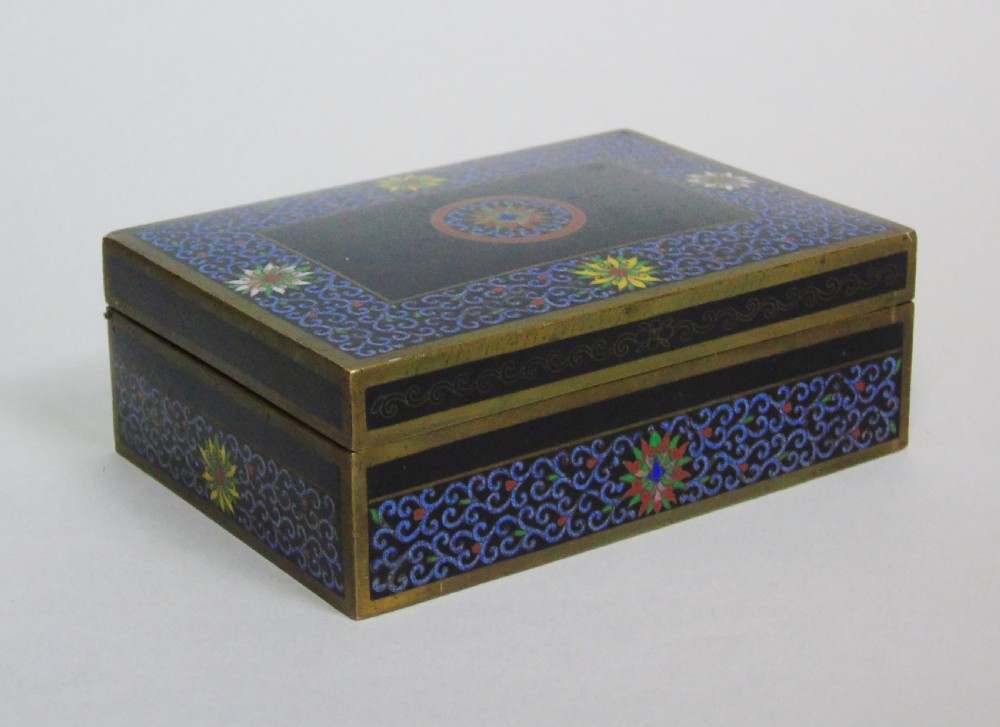 Japanese Cloisonne Jewellery Box and Matching Ring Tray View IV