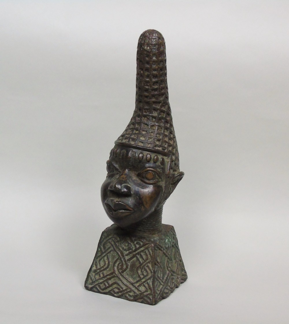 African Bronze Benin Cast Bust Circa 1900 View II
