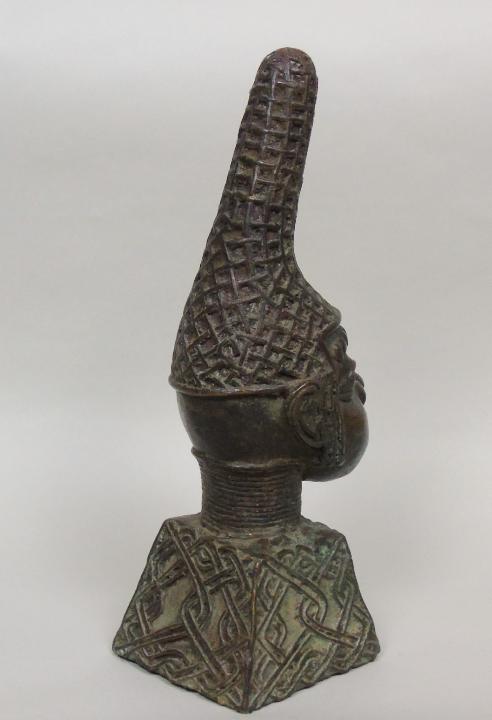 African Bronze Benin Cast Bust Circa 1900 View VI