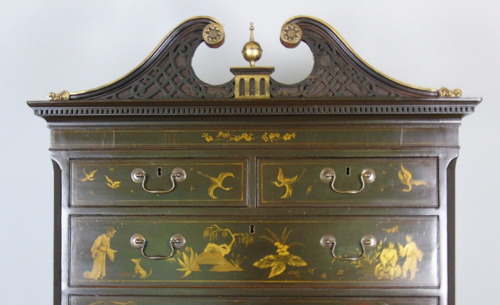 Elegant 19th Century Regency Style Chinoiserie Chest on Chest View II