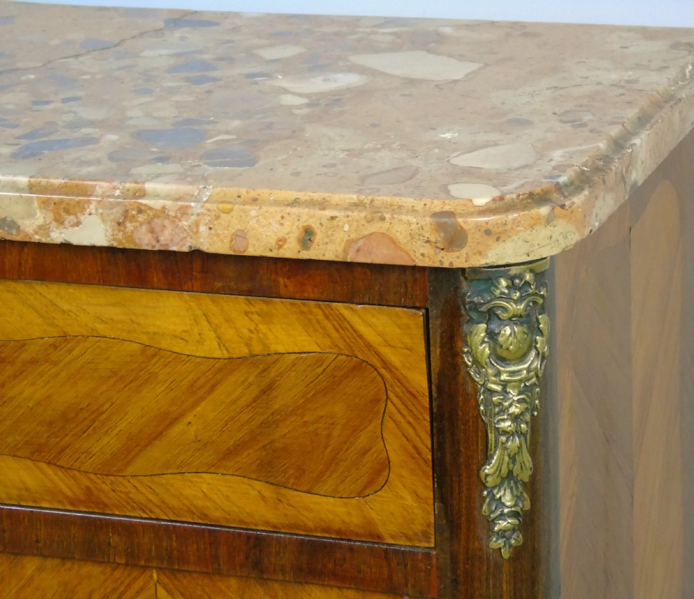Antique French Marquetry Cabinet Marble Top View II