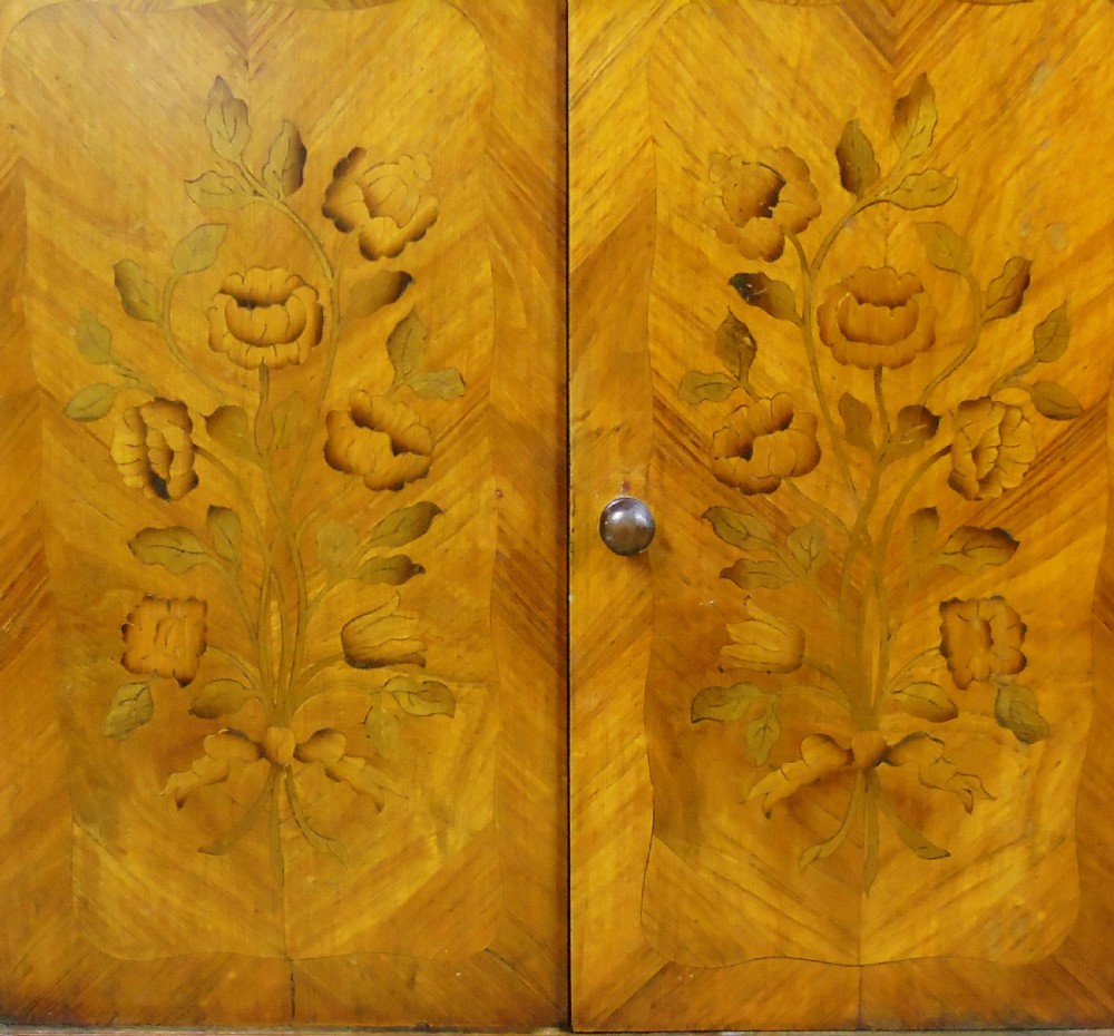 Antique French Marquetry Cabinet Marble Top View V