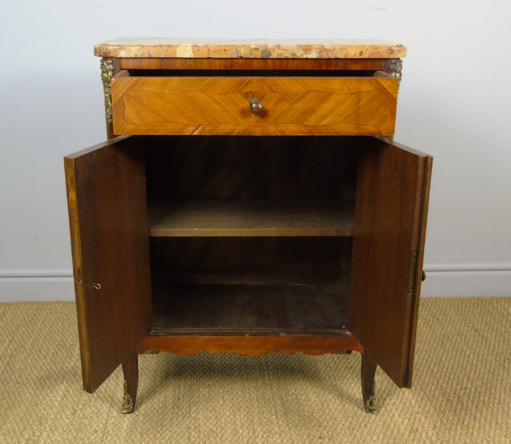 Antique French Marquetry Cabinet Marble Top View VI