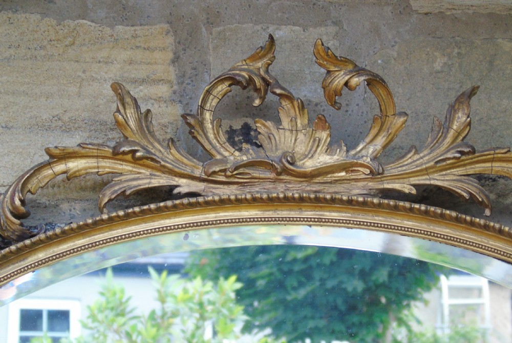 Antique Oval Gilt Overmantel Mirror View II