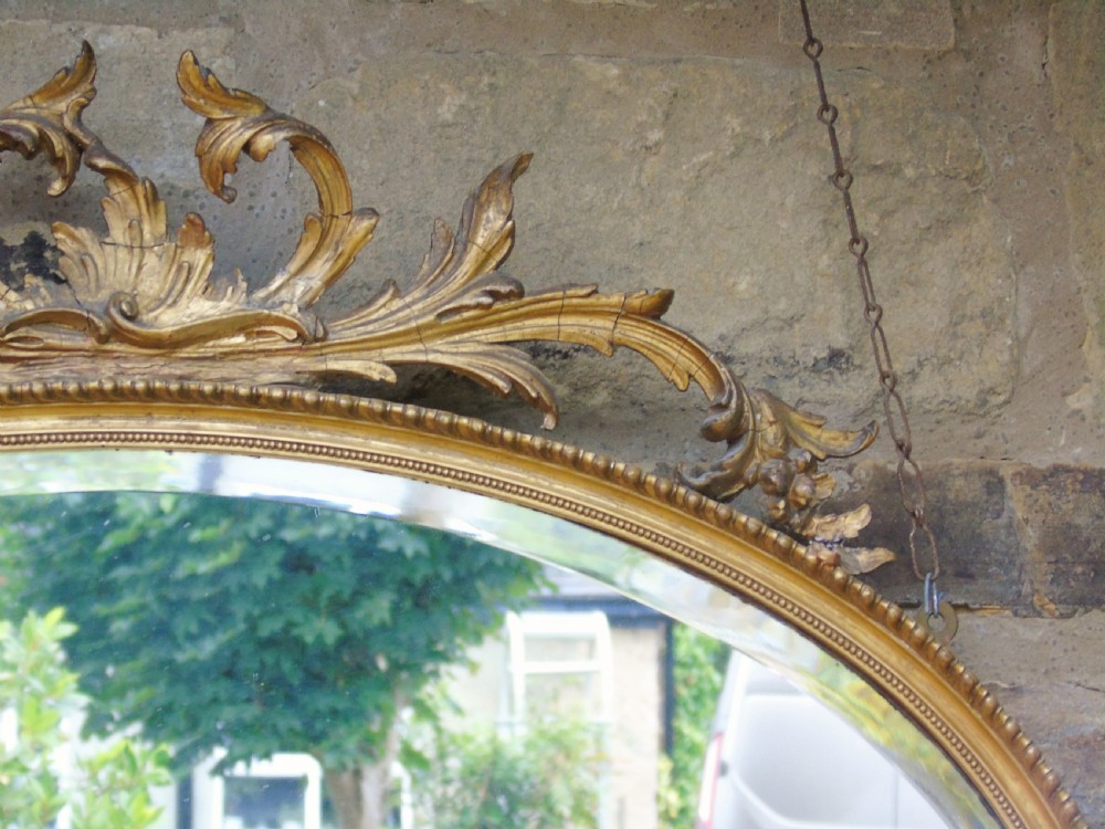 Antique Oval Gilt Overmantel Mirror View III