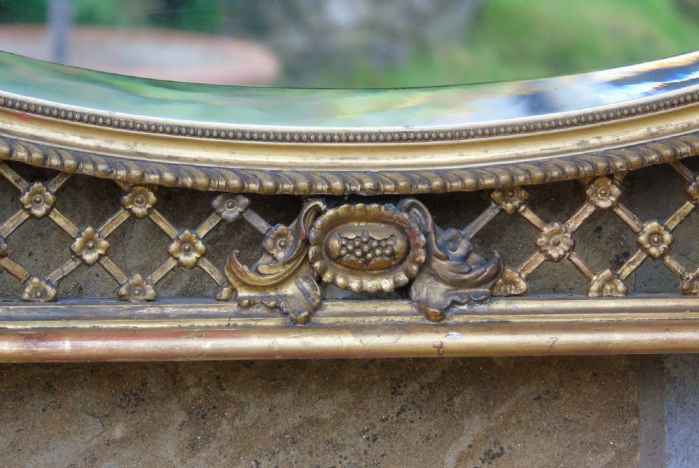 Antique Oval Gilt Overmantel Mirror View V