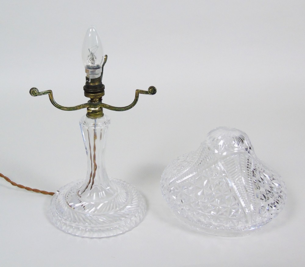 Antique Cut Crystal Glass Table Lamp View VI
