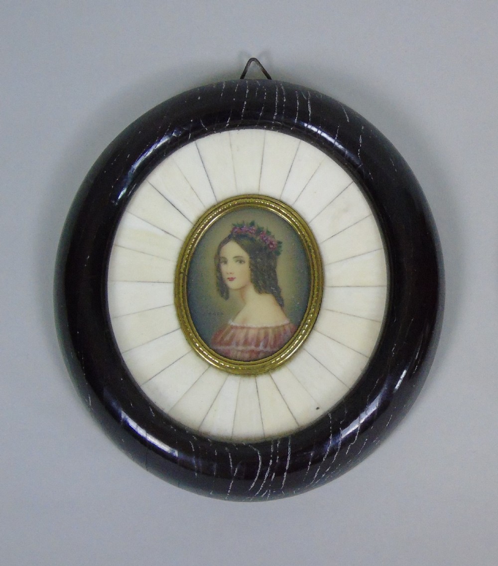 Pair of Antique Portrait Miniatures View II