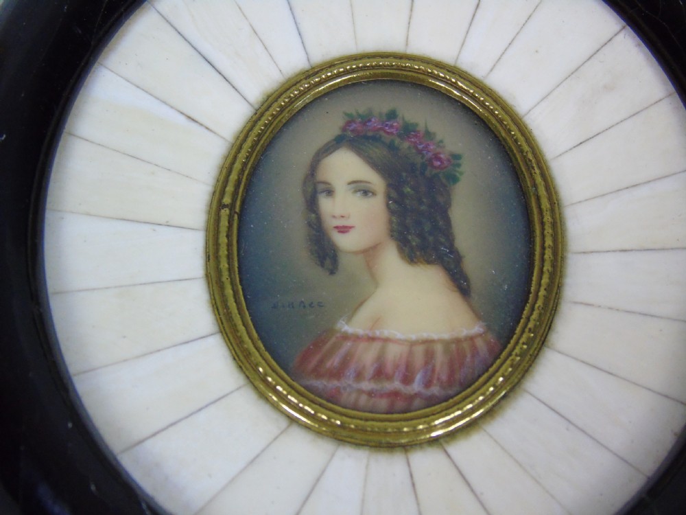 Pair of Antique Portrait Miniatures View IV