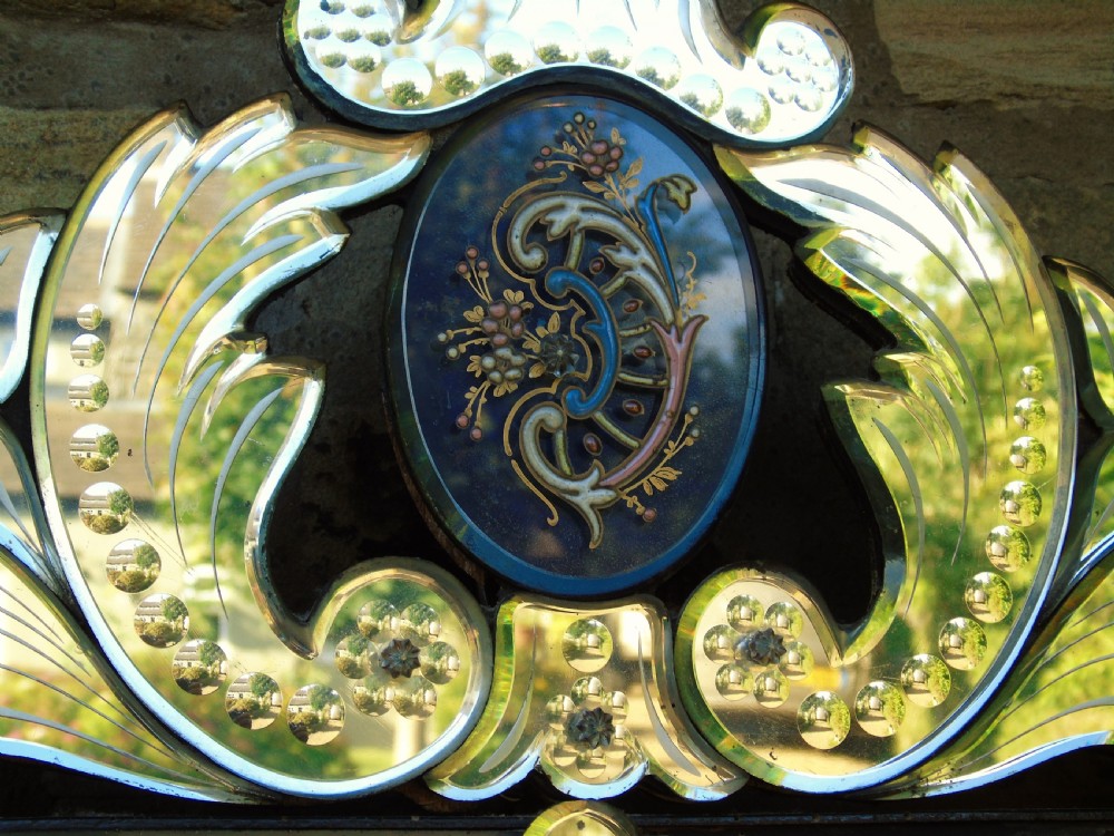 Exceptional 19th Century Venetian Cut Glass & Enamelled Mirror View X