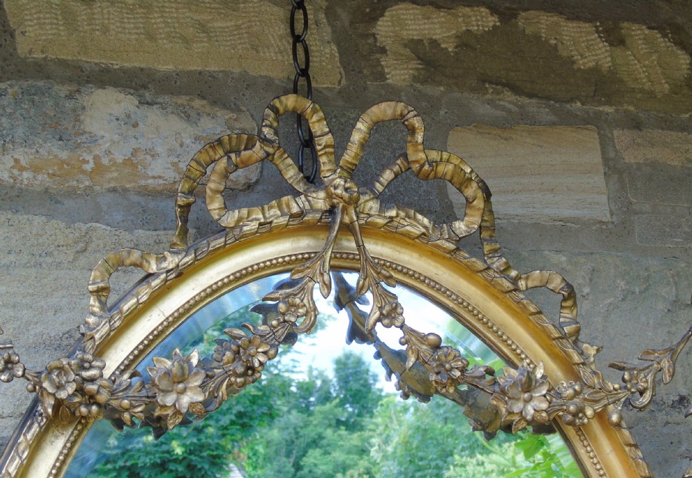 Good 19th Century Regency Style Oval Mirror In the Adams Taste View II