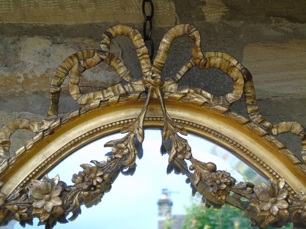 Good 19th Century Regency Style Oval Mirror In the Adams Taste View III