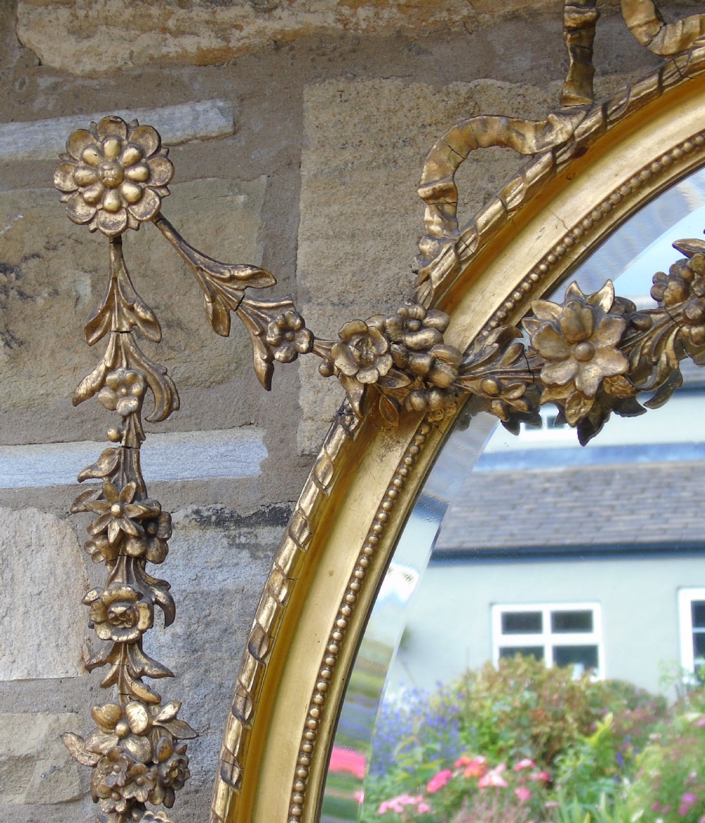 Good 19th Century Regency Style Oval Mirror In the Adams Taste View IV