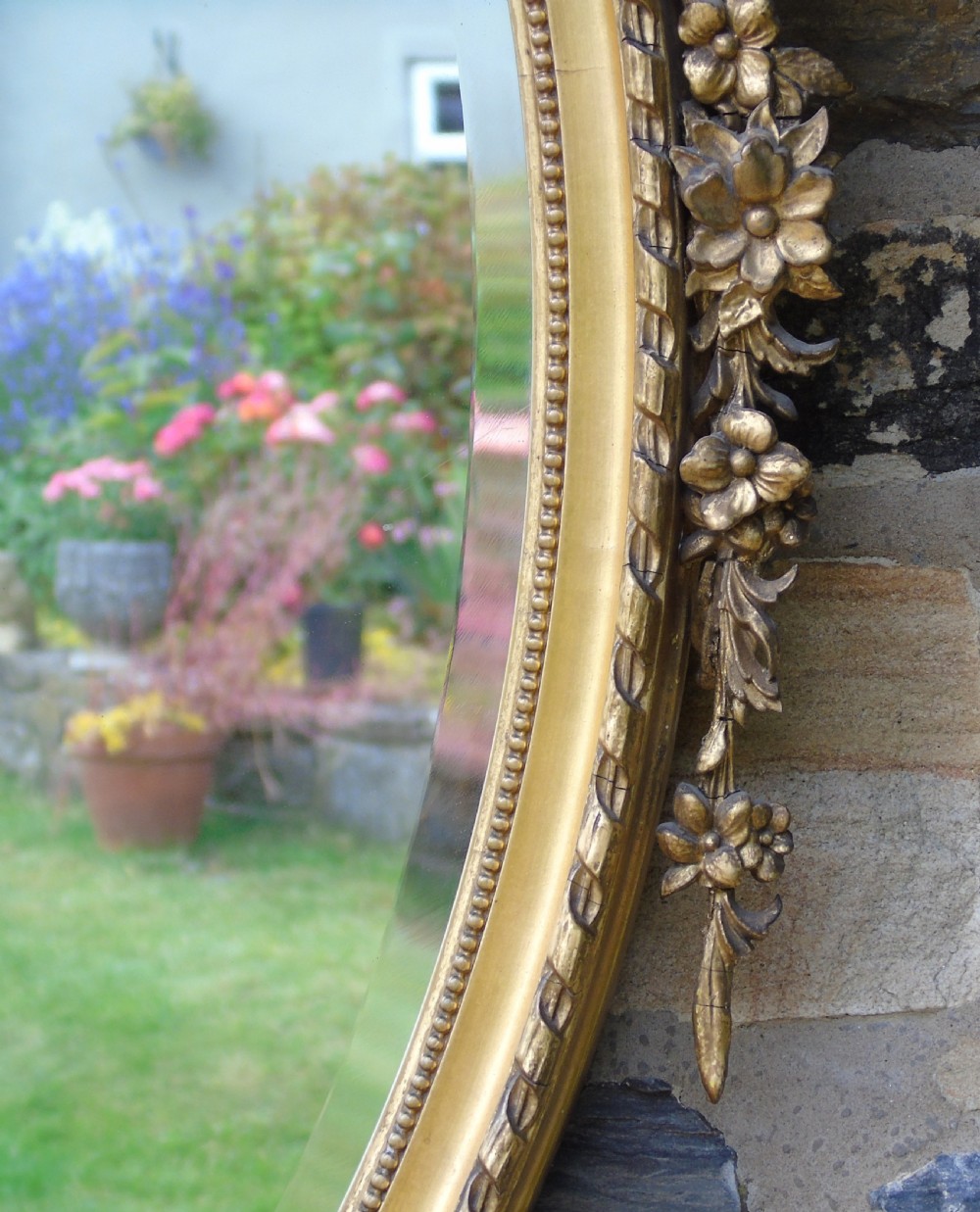 Good 19th Century Regency Style Oval Mirror In the Adams Taste View V
