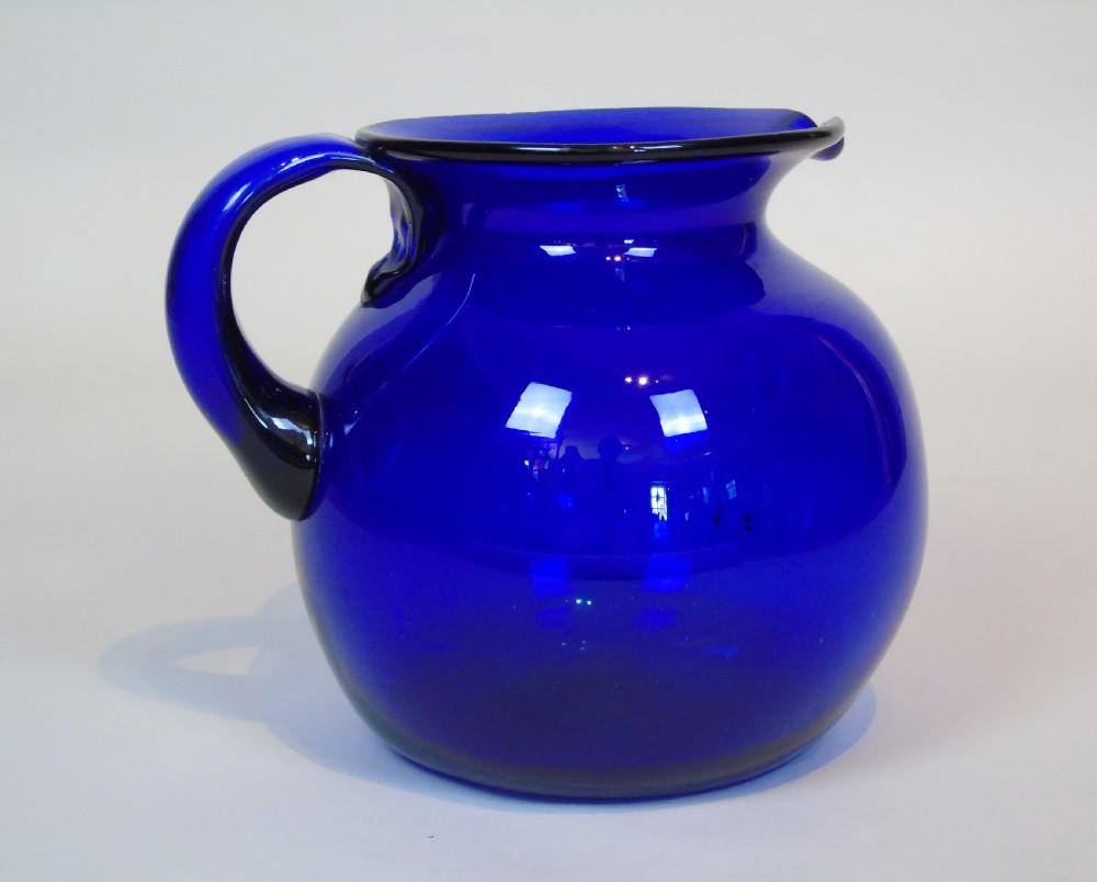 Large Bristol Blue Glass Water Jug View II