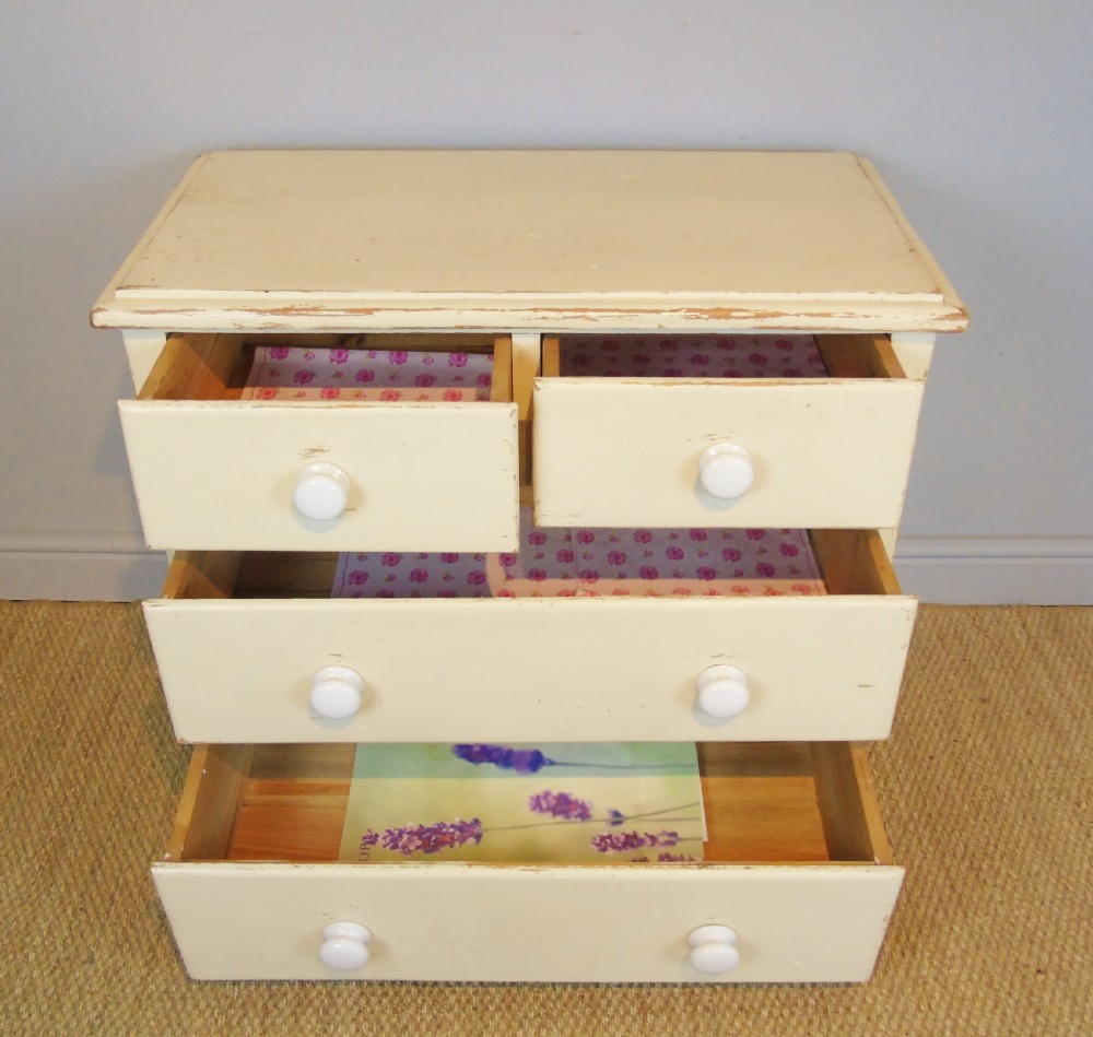 Victorian Painted Pine Chest of Drawers View II