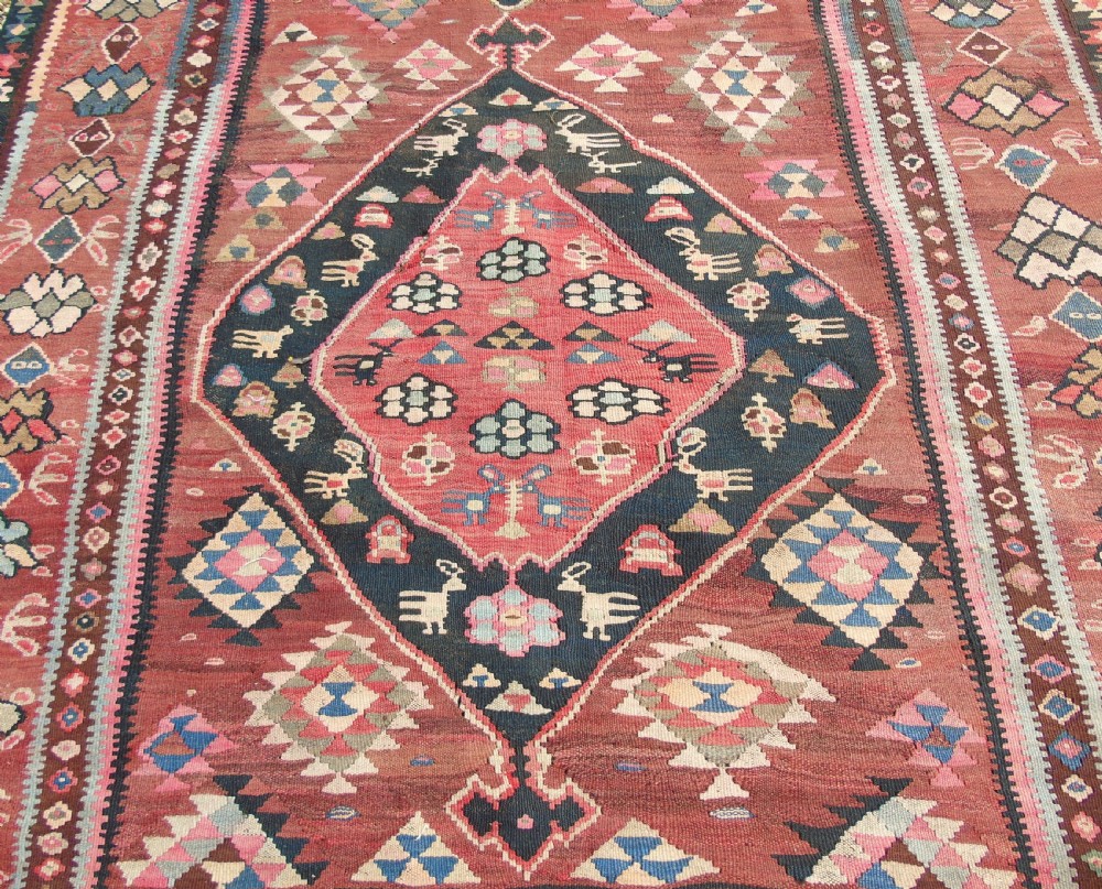 Antique Kilim Carpet Room Size View V