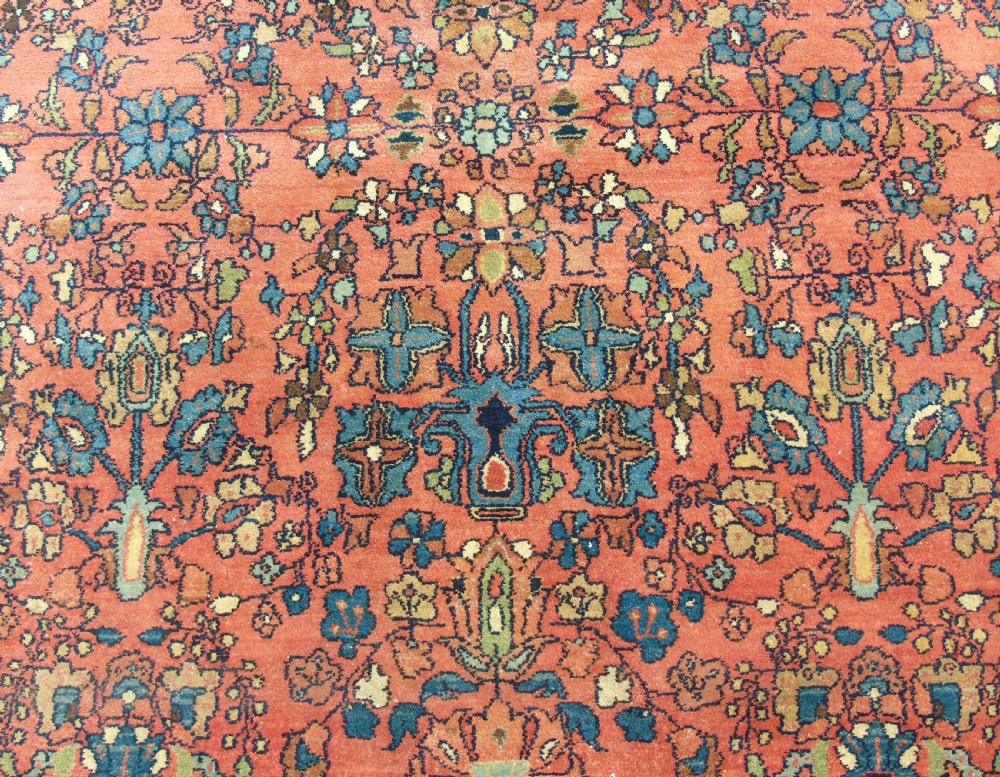 Antique Saroukh Carpet Square View VI
