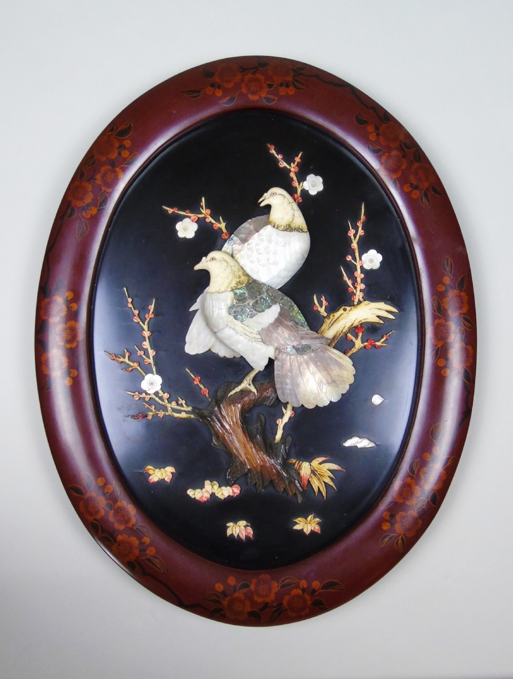 Good Pair of Japanese Shibayama Plaques Meiji View II