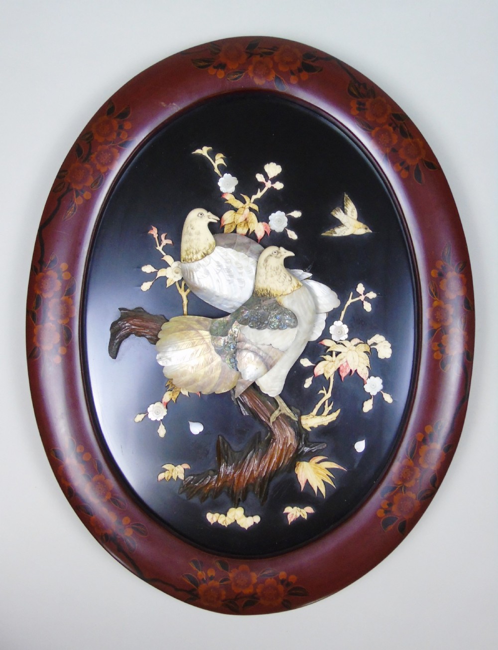Good Pair of Japanese Shibayama Plaques Meiji View III