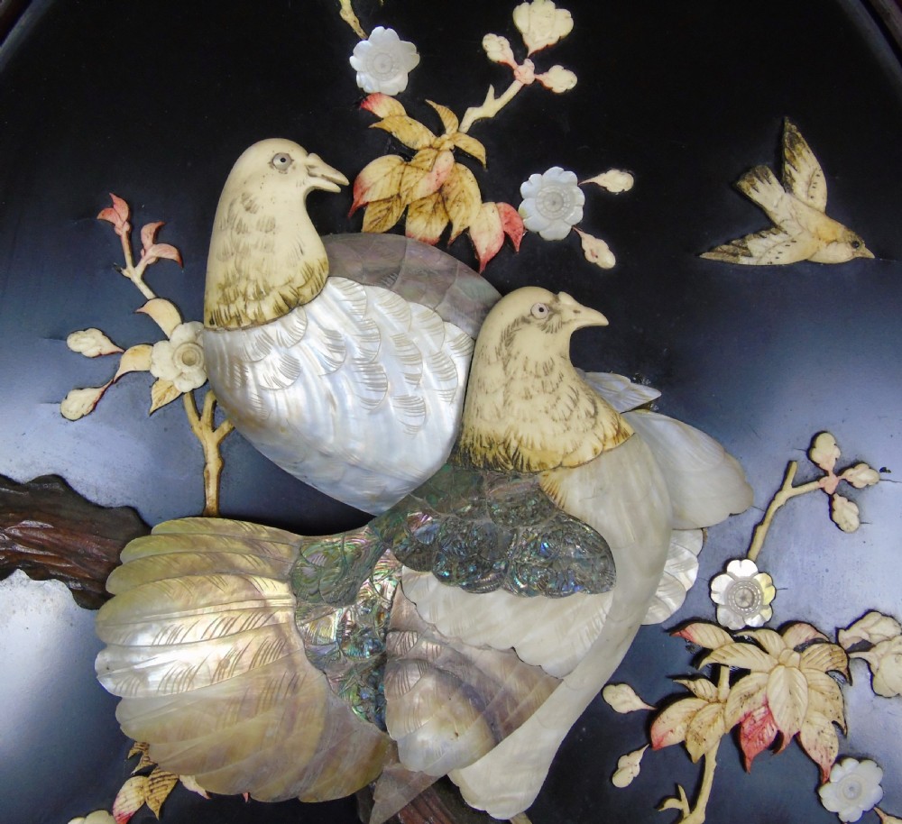 Good Pair of Japanese Shibayama Plaques Meiji View VI