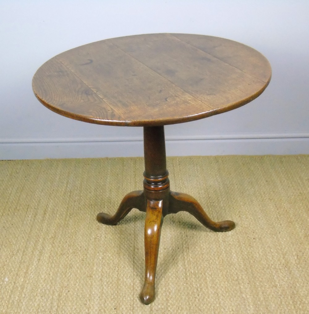 George III Country Oak Circular Tip Top Table View II