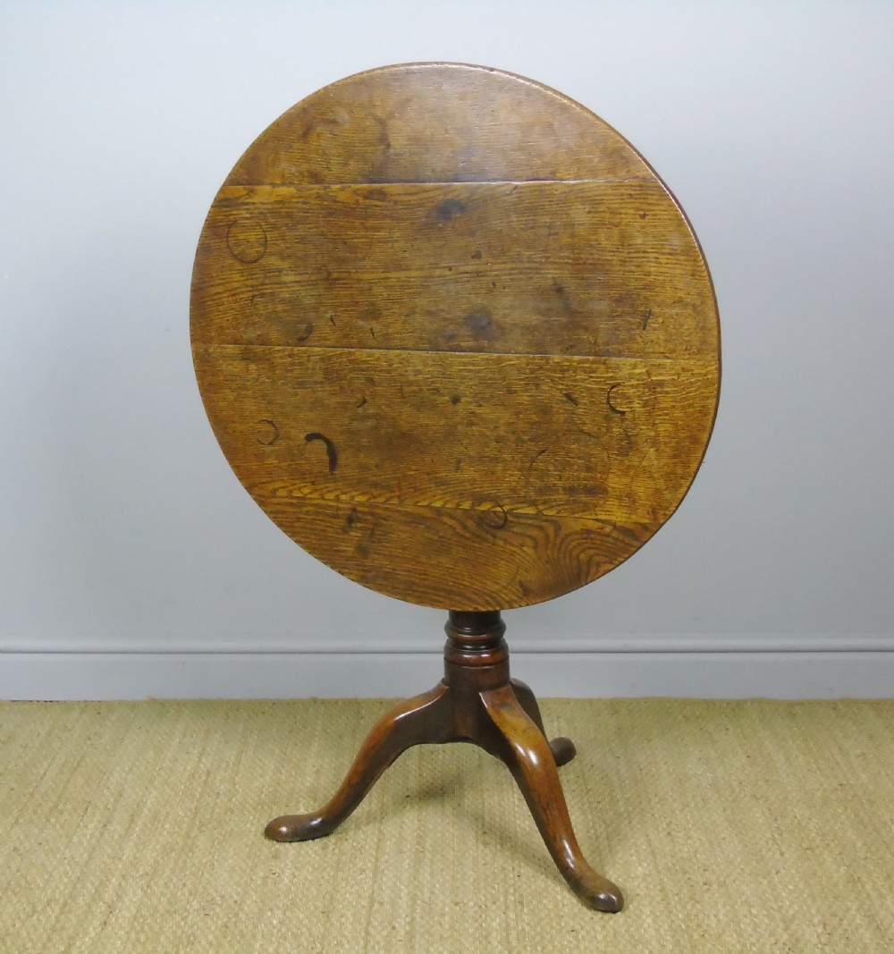 George III Country Oak Circular Tip Top Table View V
