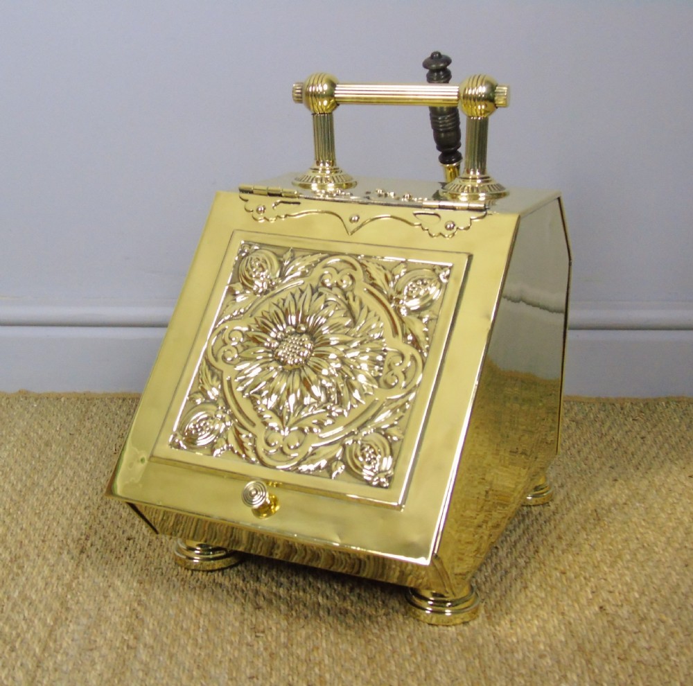 Victorian Aesthetic Brass Coal Scuttle