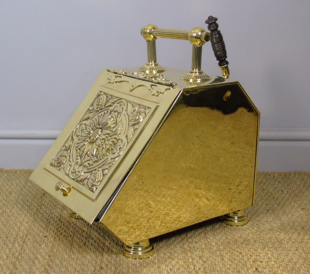 Victorian Aesthetic Brass Coal Scuttle View III