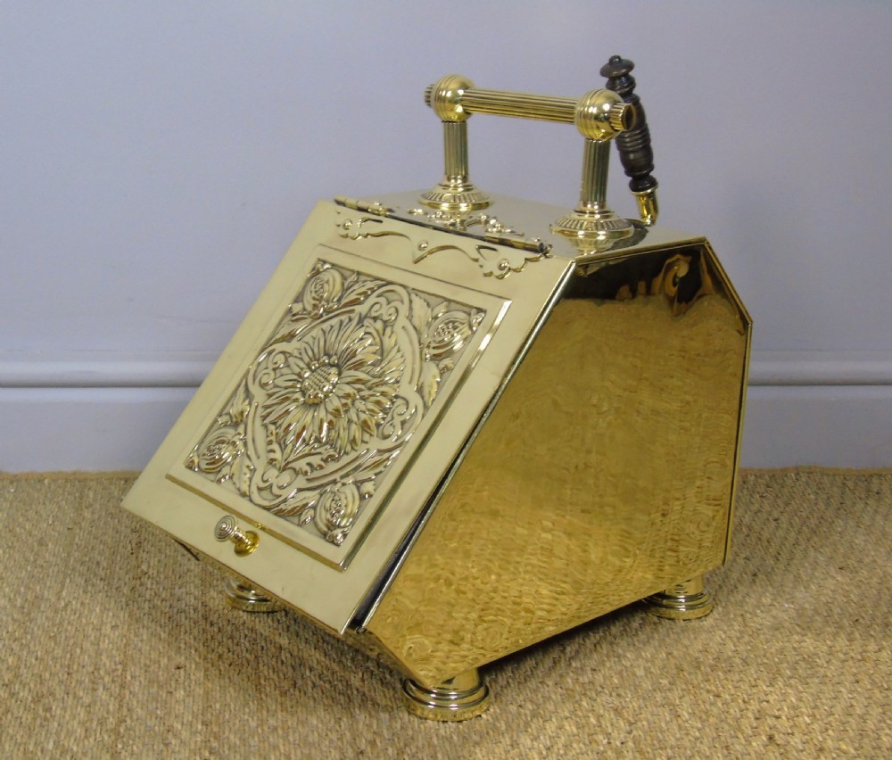 Victorian Aesthetic Brass Coal Scuttle View IV