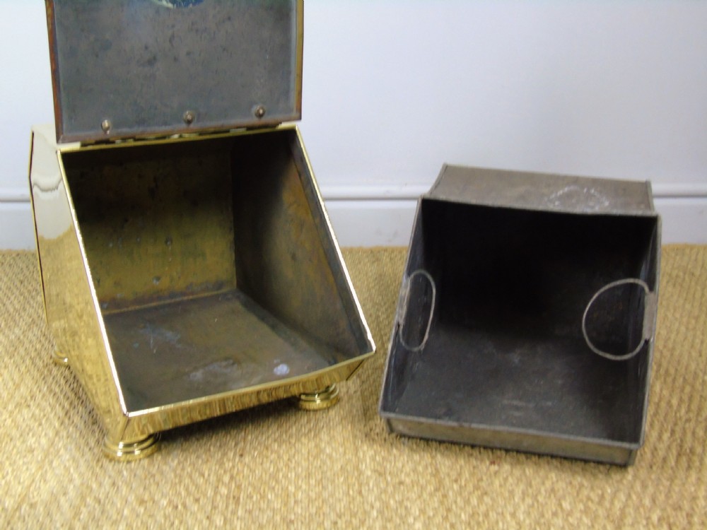 Victorian Aesthetic Brass Coal Scuttle View V