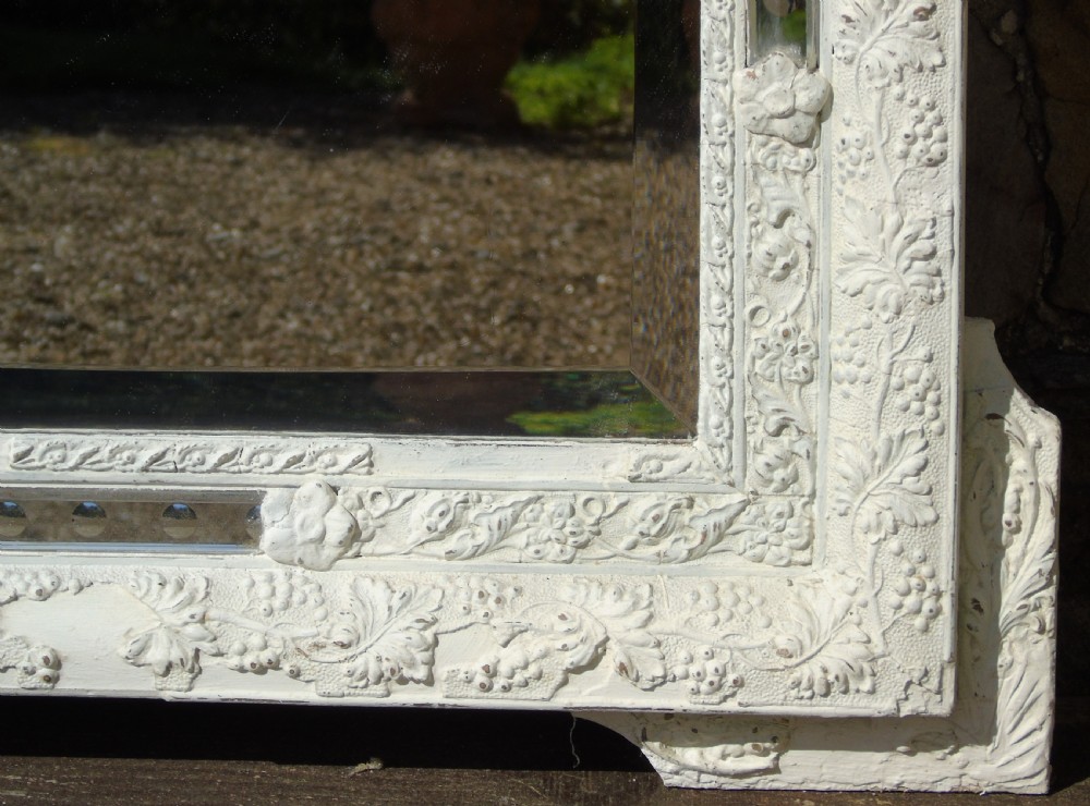 Antique Large Painted French Marginal Mirror View V