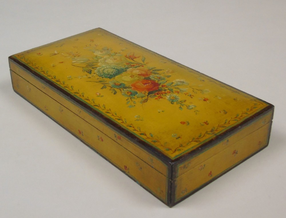 Antique Hand Painted Jewellery Box 19th Century View IV