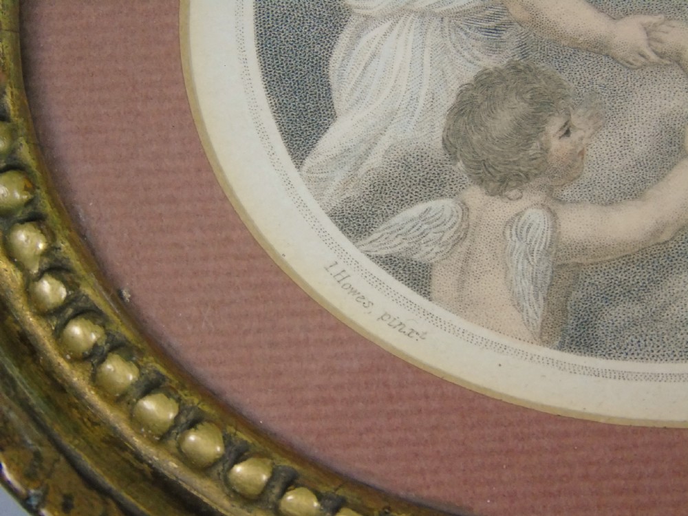 Hand Coloured Stipple Engraving of Putti Bartolozzi View II