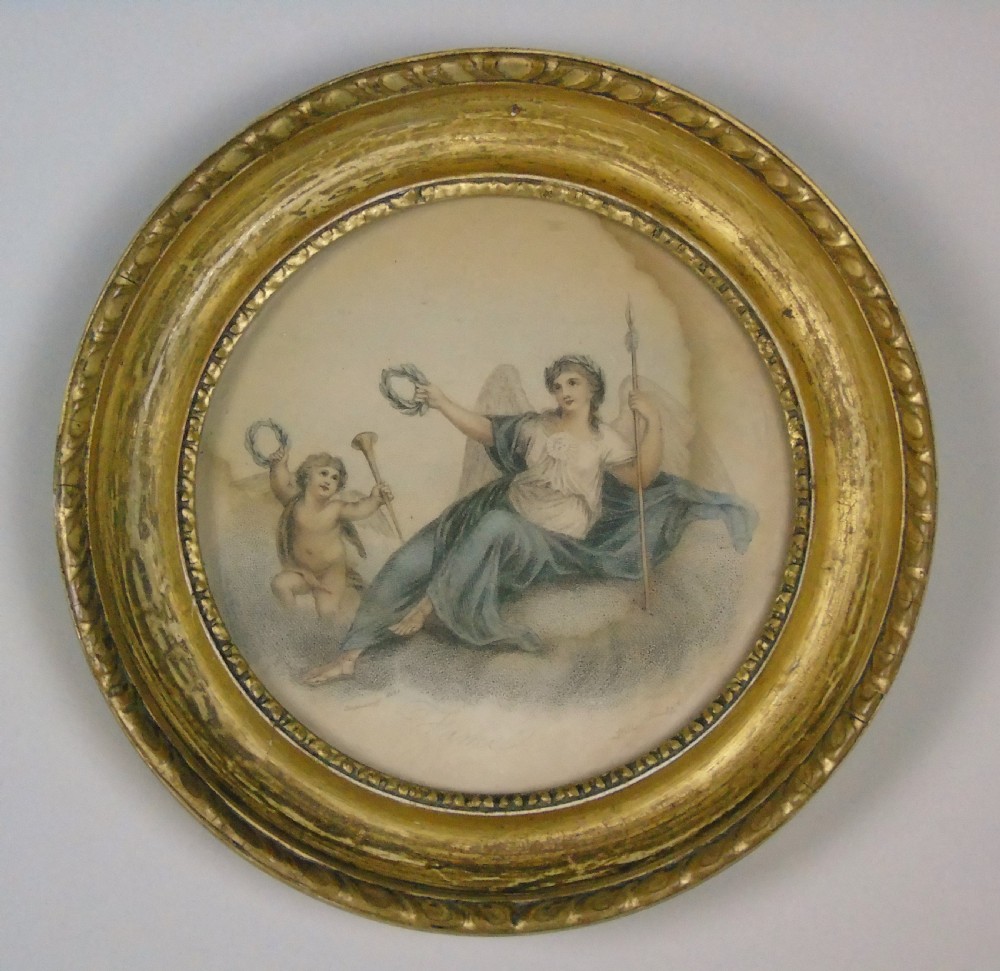 Antique Pair of Hand Coloured Engravings Bartolozzi View III