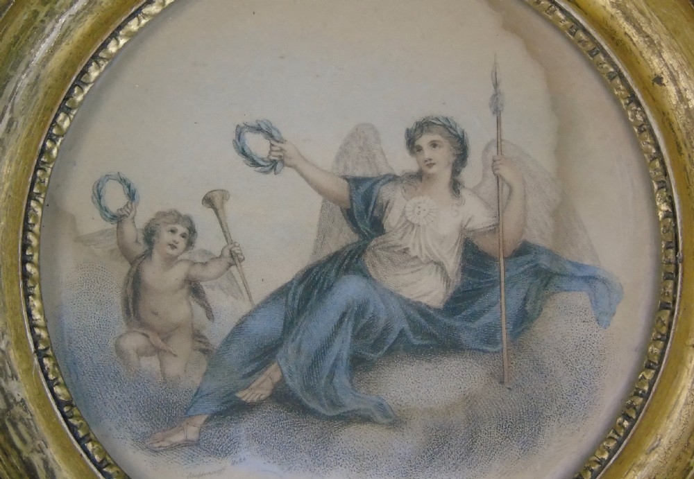 Antique Pair of Hand Coloured Engravings Bartolozzi View V