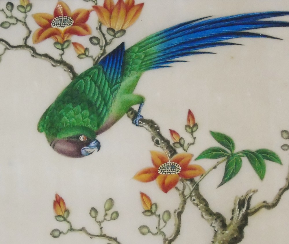 Antique Chinese Pith Painting Birds Set of Three View V
