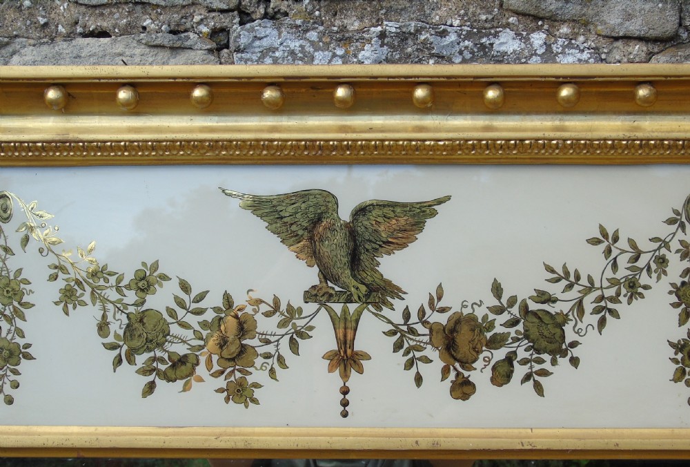 Fabulous Large Regency Overmantel Mirror Verre Eglomise View IV