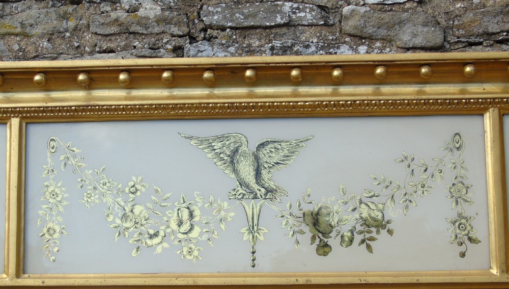 Fabulous Large Regency Overmantel Mirror Verre Eglomise View VII