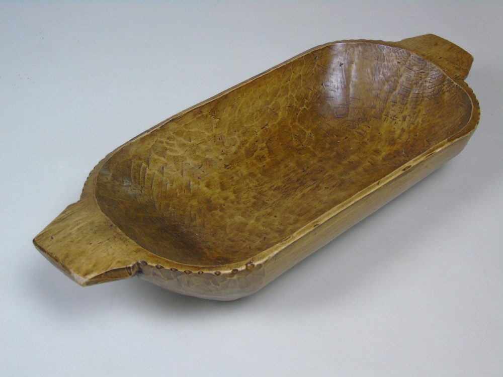 Antique Fruitwood Hand Adzed Long Bowl