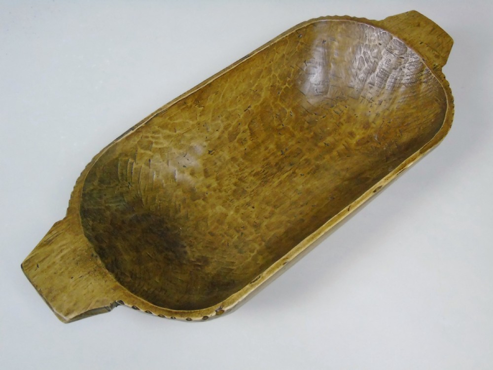 Antique Fruitwood Hand Adzed Long Bowl View II