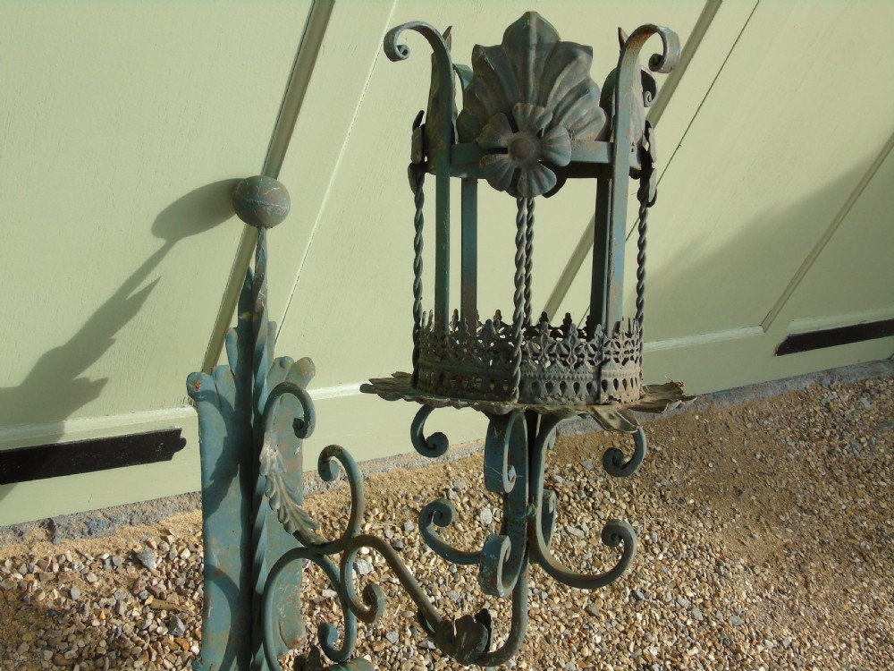 Antique Spanish Style Wrought Iron Wall Scones Set of Four View III