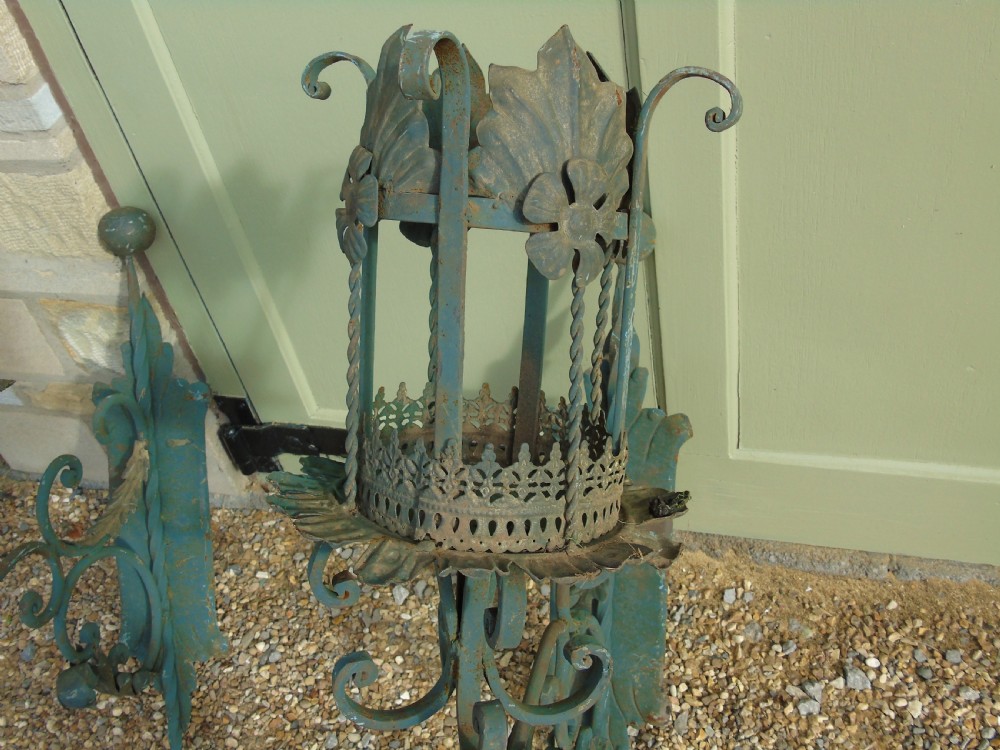 Antique Spanish Style Wrought Iron Wall Scones Set of Four View IV