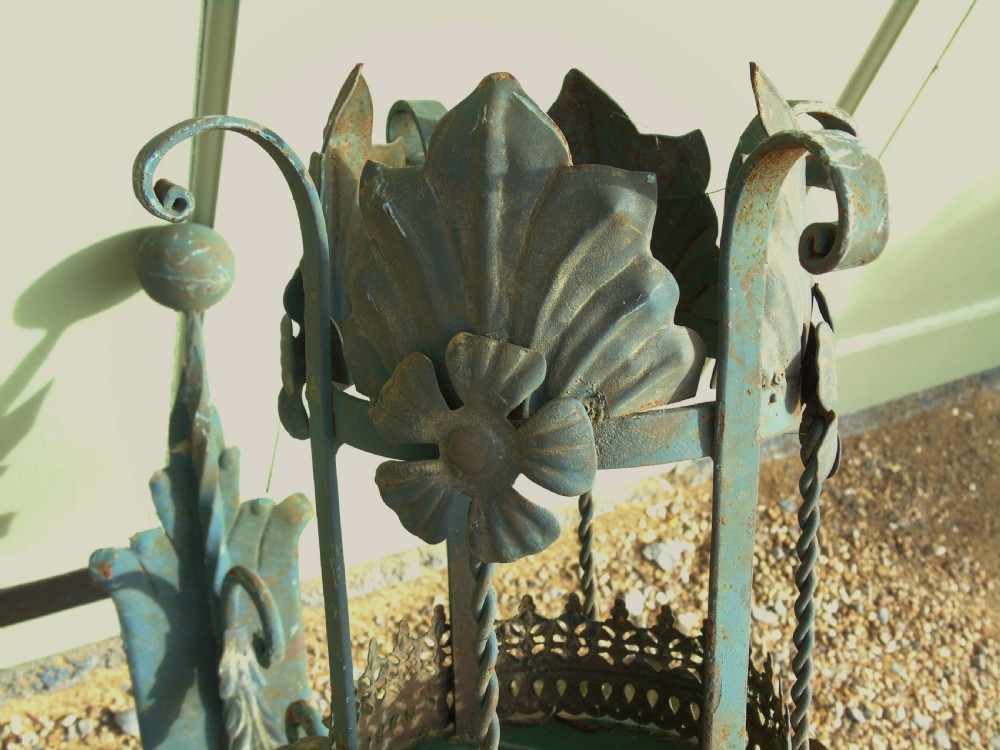 Antique Spanish Style Wrought Iron Wall Scones Set of Four View VI