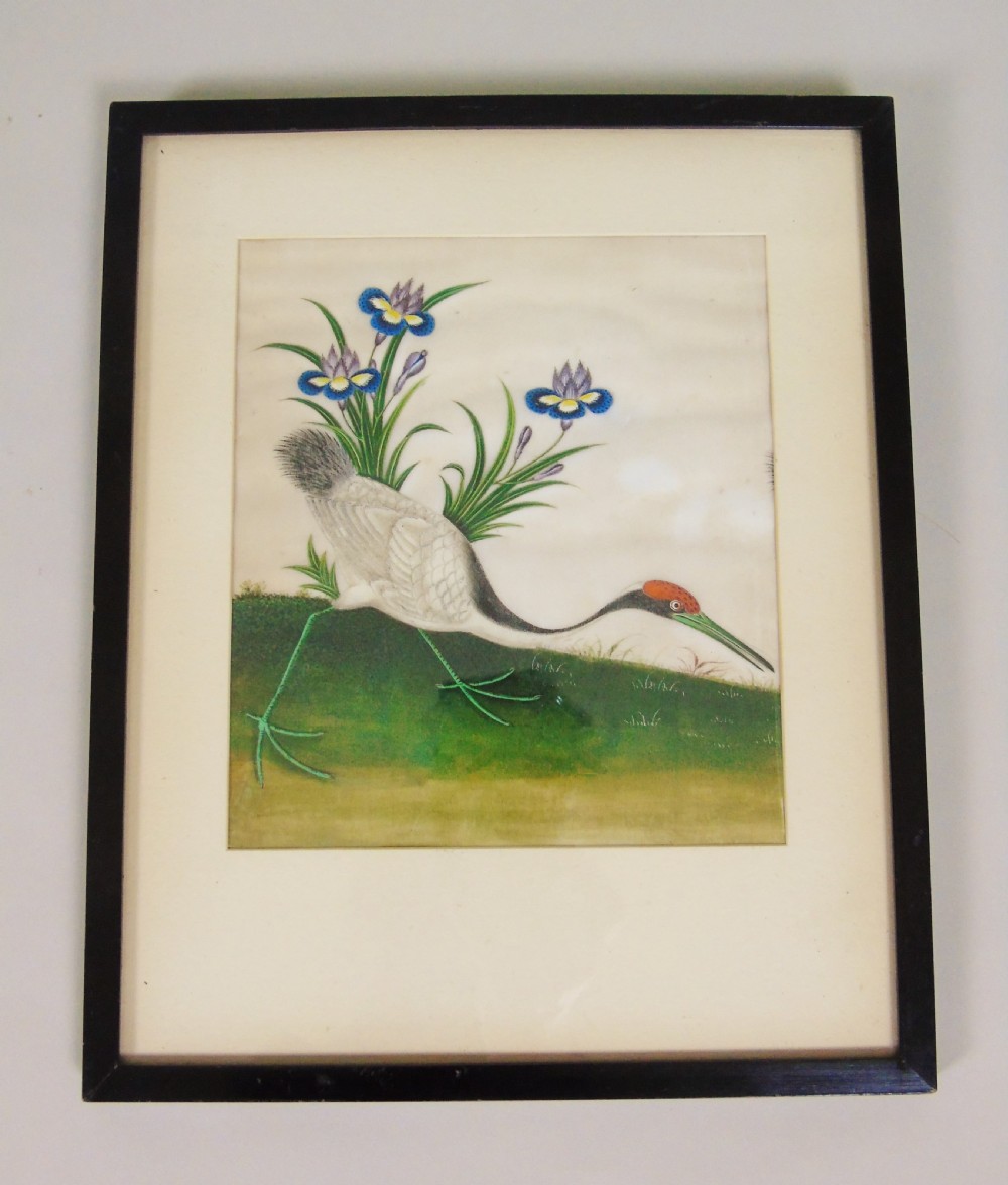 Antique Chinese Bird Painting on Pith View II