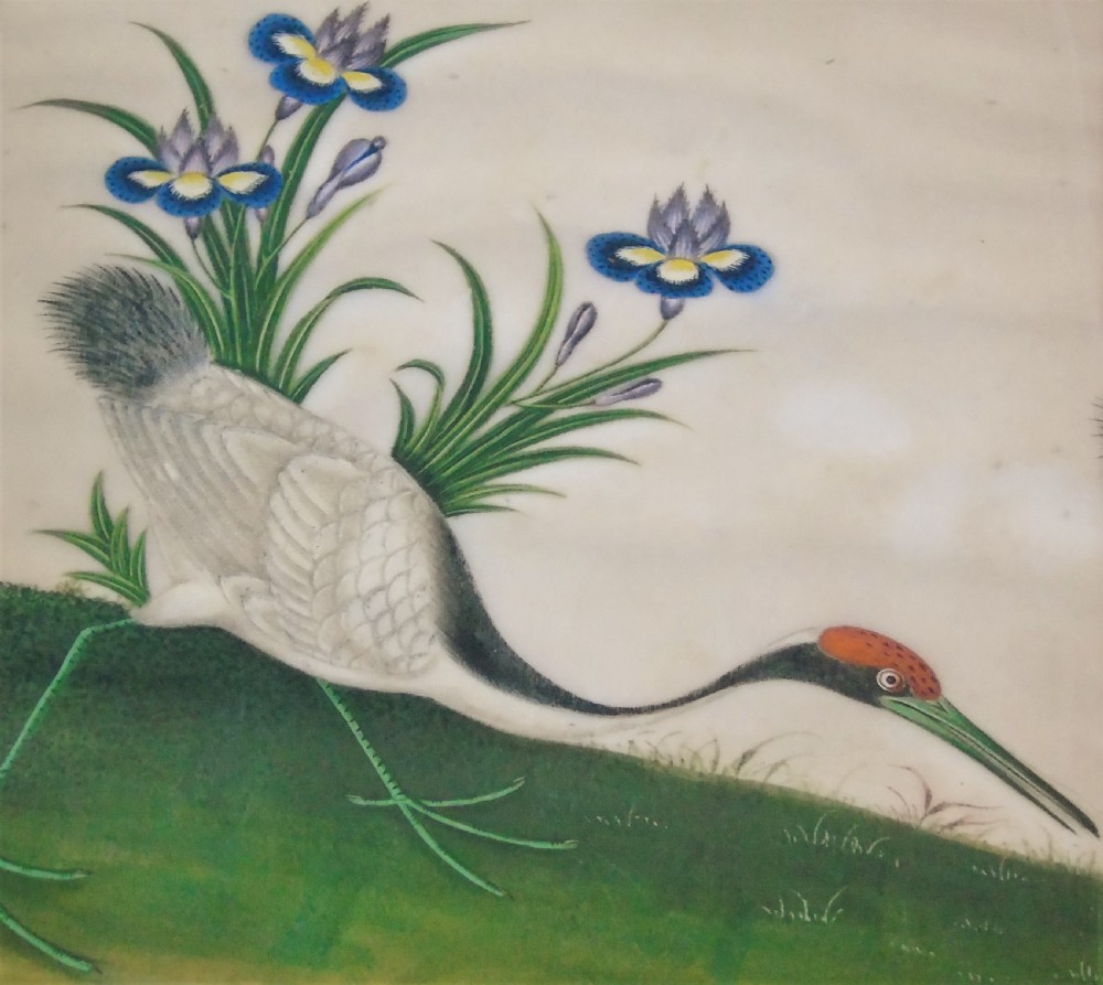 Antique Chinese Bird Painting on Pith View IV
